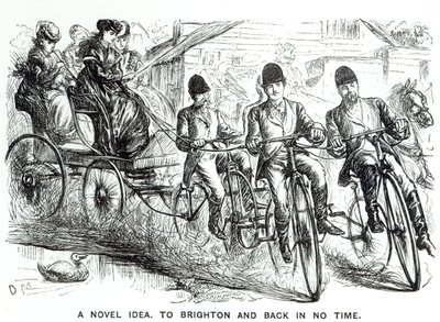 A New Way to Travel to Brighton, 1864 by English School